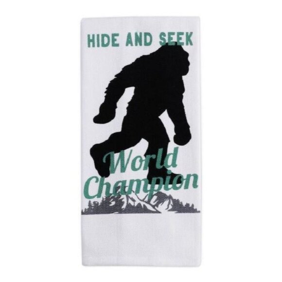 Unbranded Other - 2 X New Sasquatch Big Foot 25 x 15" Kitchen Dish Towel Linen Oven Stove Forest